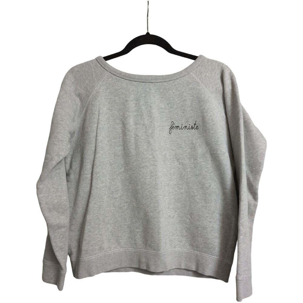 Maison LaBiche "Feministe" Grey Long Sleeve Crewneck Sweatshirt Womens Size M